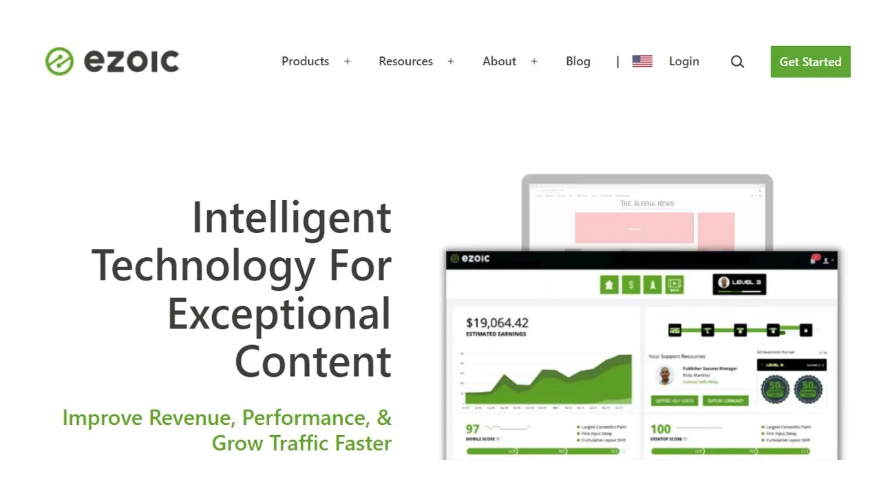 Ezoic User Interface